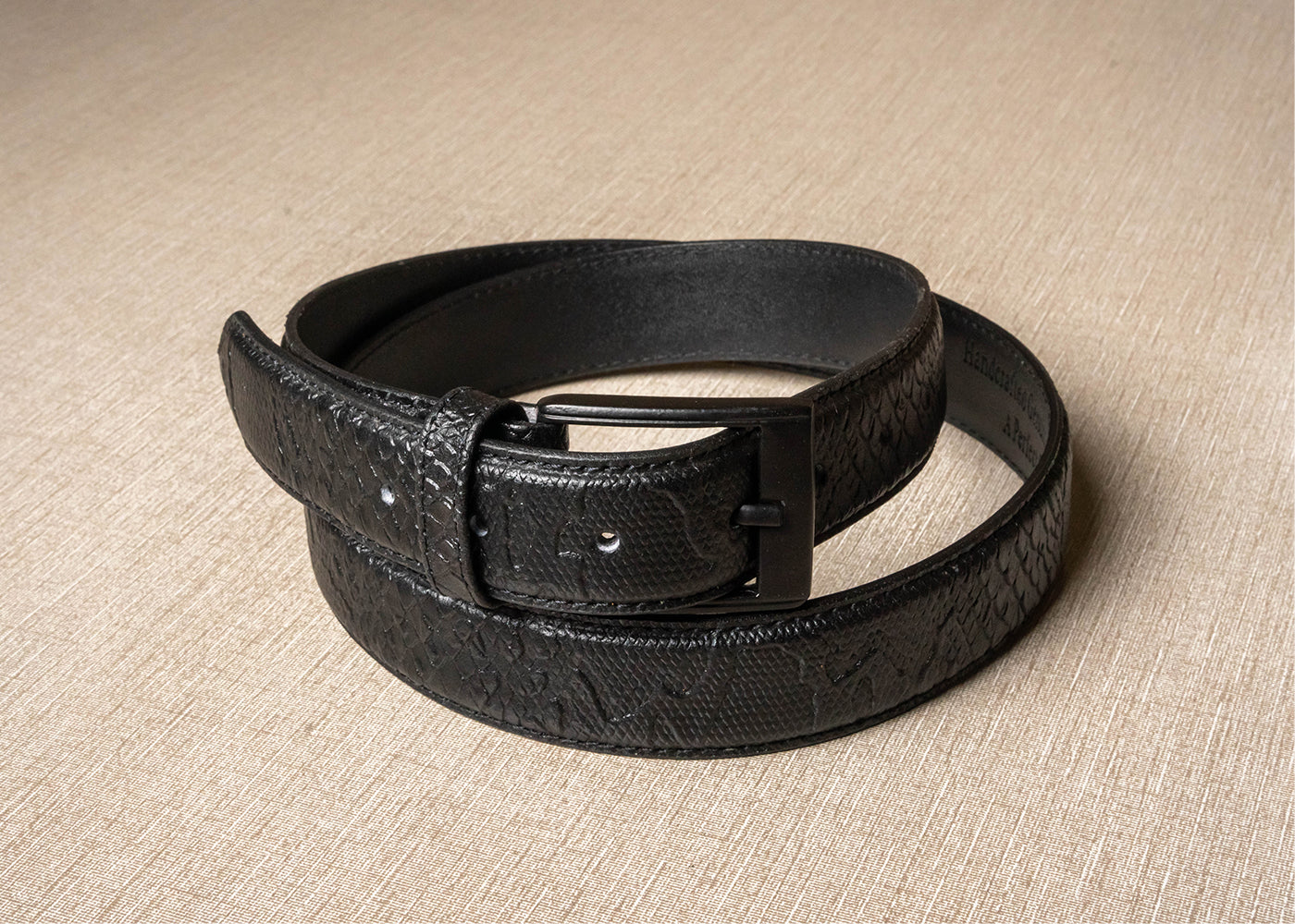 Handmade Black Pure Leather Belt