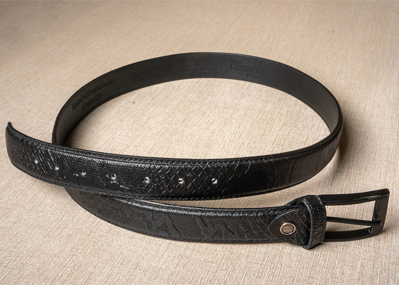 Handmade Black Pure Leather Belt