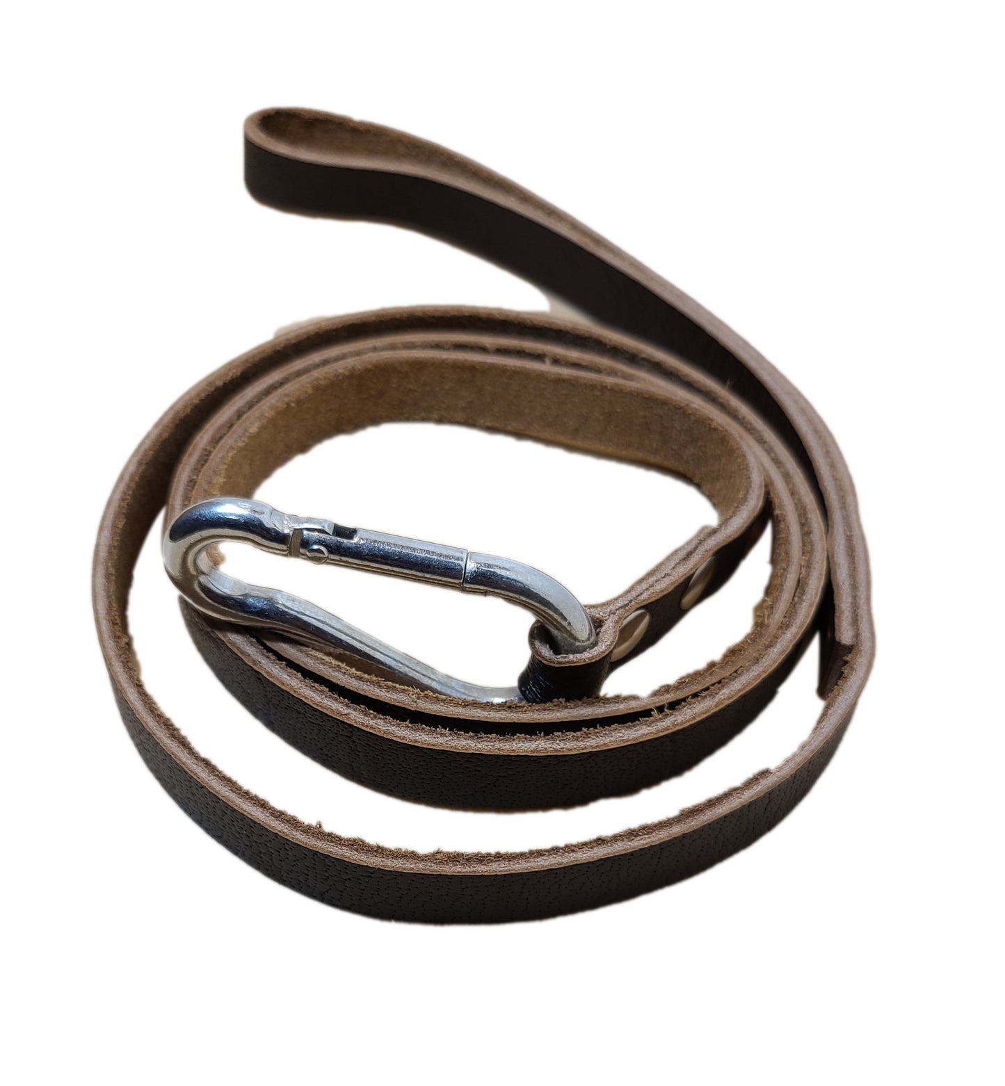 Leather Dog Leash - One piece with Steel Hook