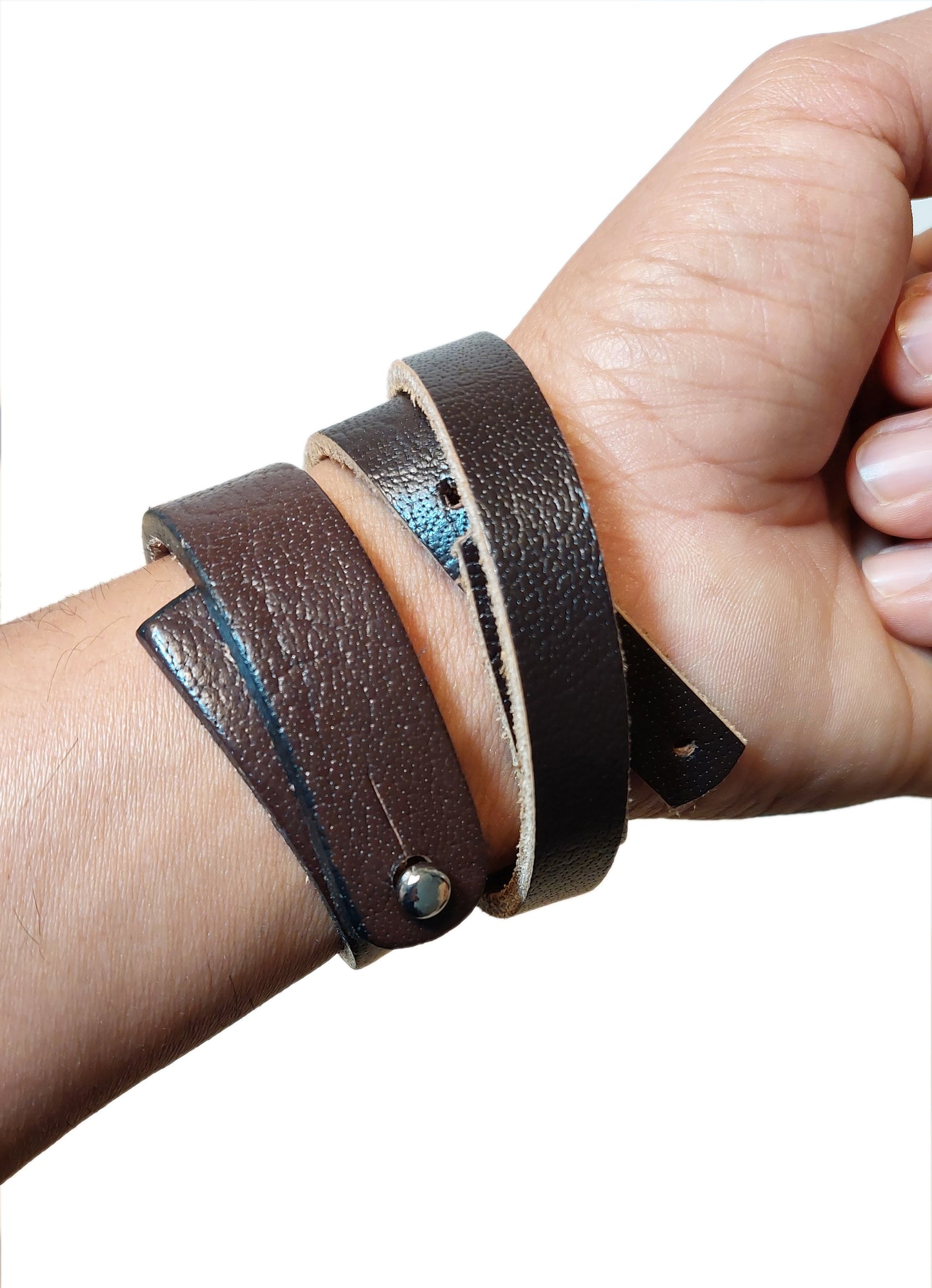 Handcrafted Black Engraved  Leather Bracelet