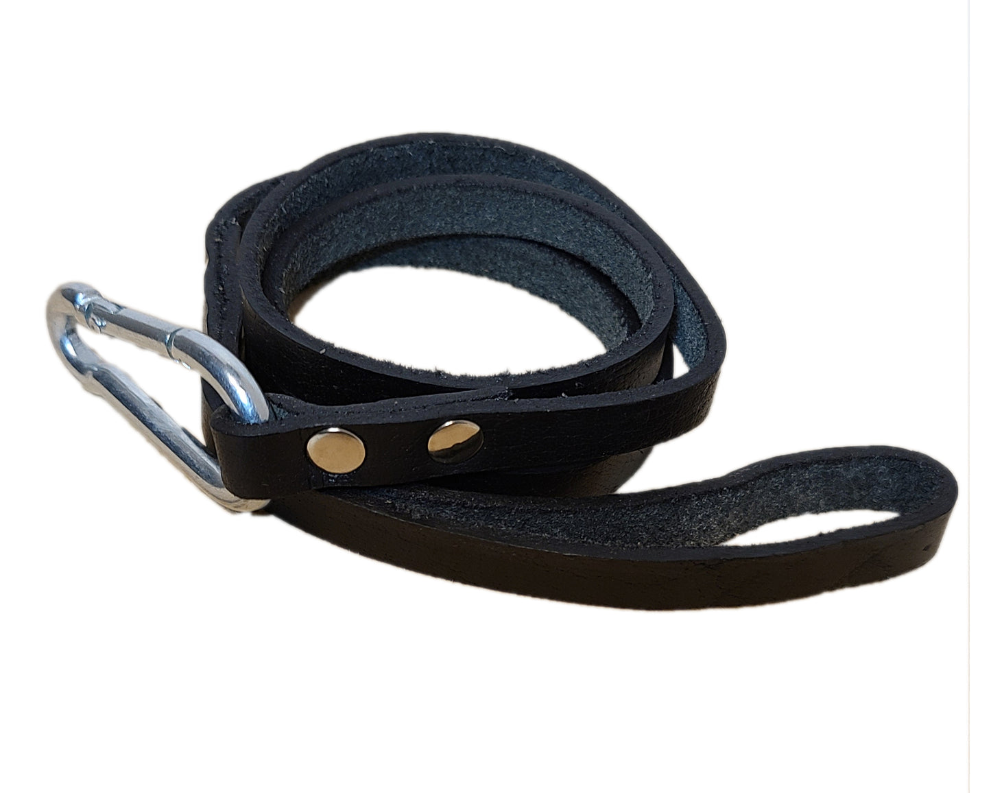 Leather Dog Leash - One piece with Steel Hook