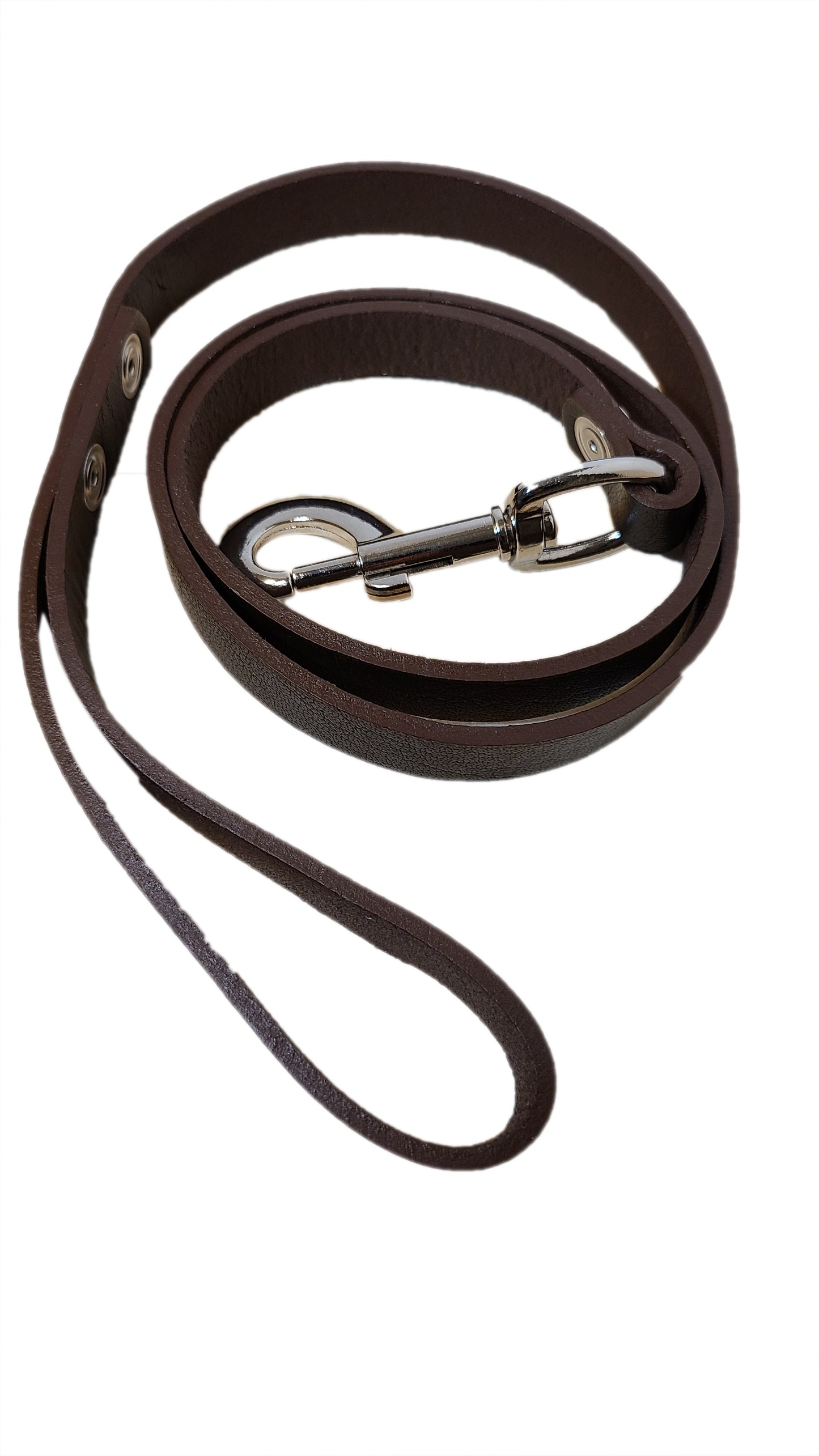 Leather Dog Leash - One piece with Steel Hook