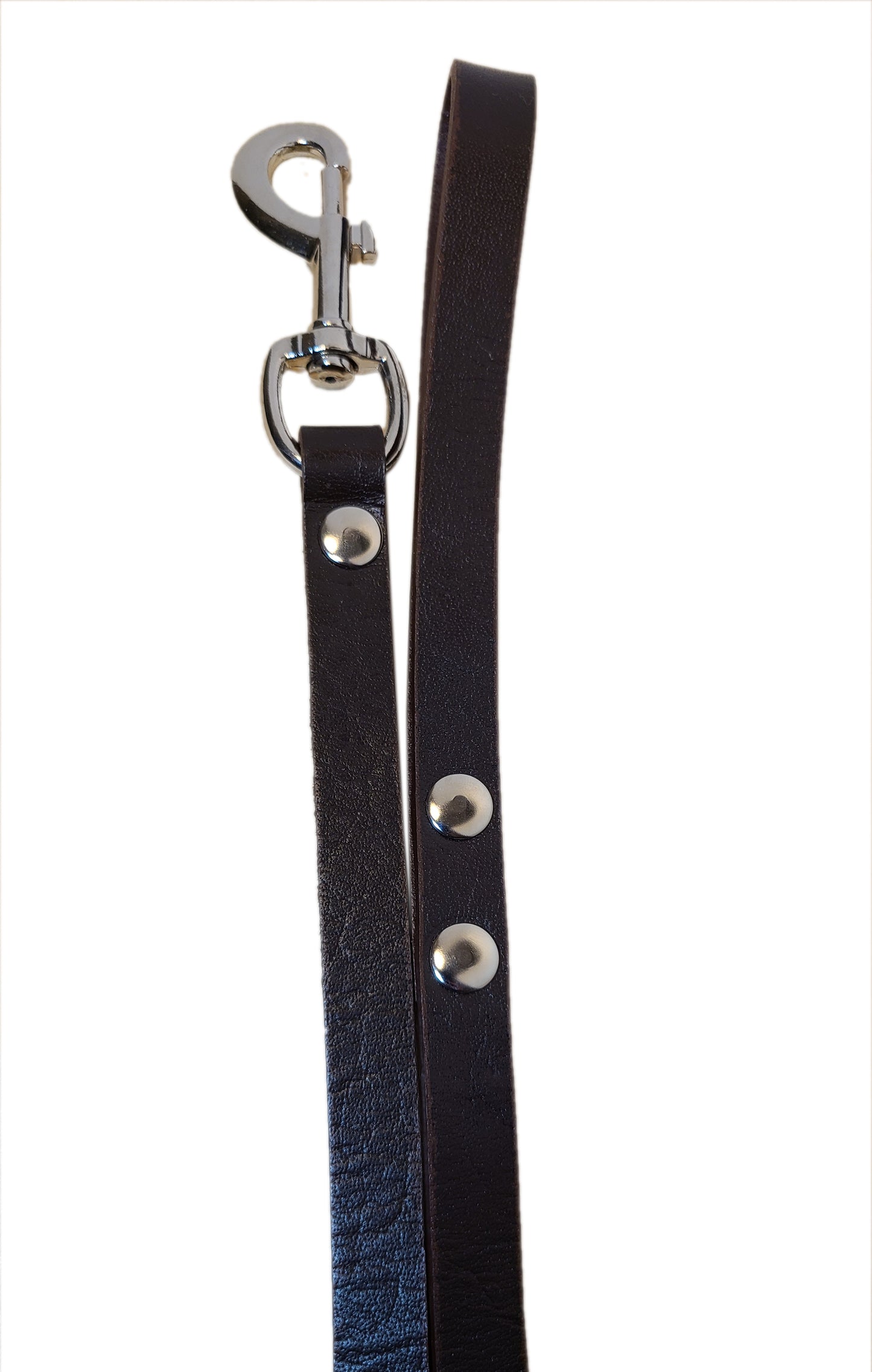 Leather Dog Leash - One piece with Steel Hook