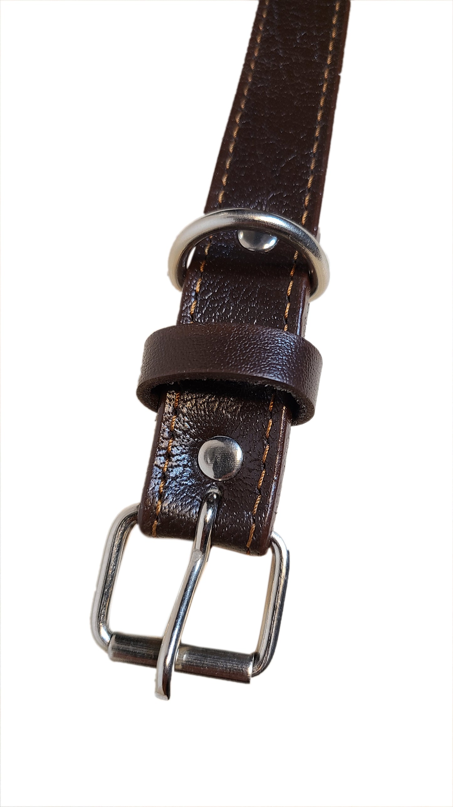 Genuine Leather Dog Collar - Steel rivet