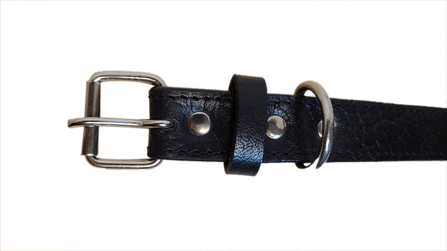 Genuine Leather Dog Collar - Steel rivet