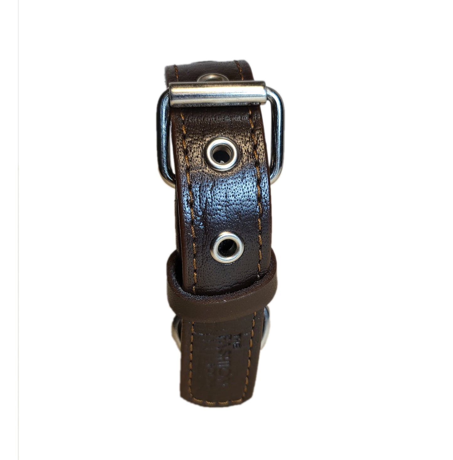 Genuine Leather Dog Collar - Steel rivet