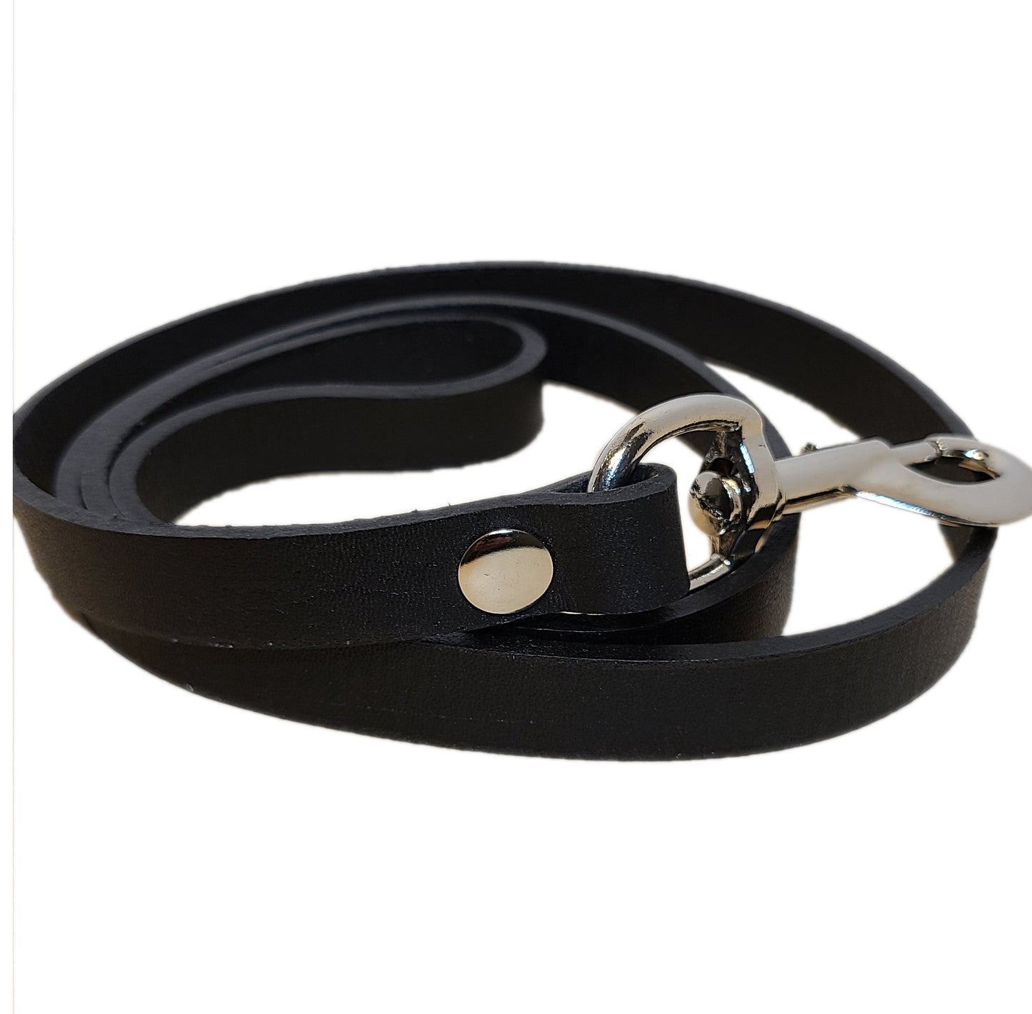 Leather Dog Leash - One piece with Steel Hook