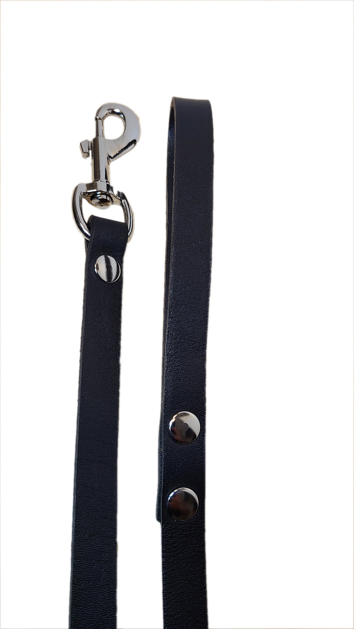 Leather Dog Leash - One piece with Steel Hook