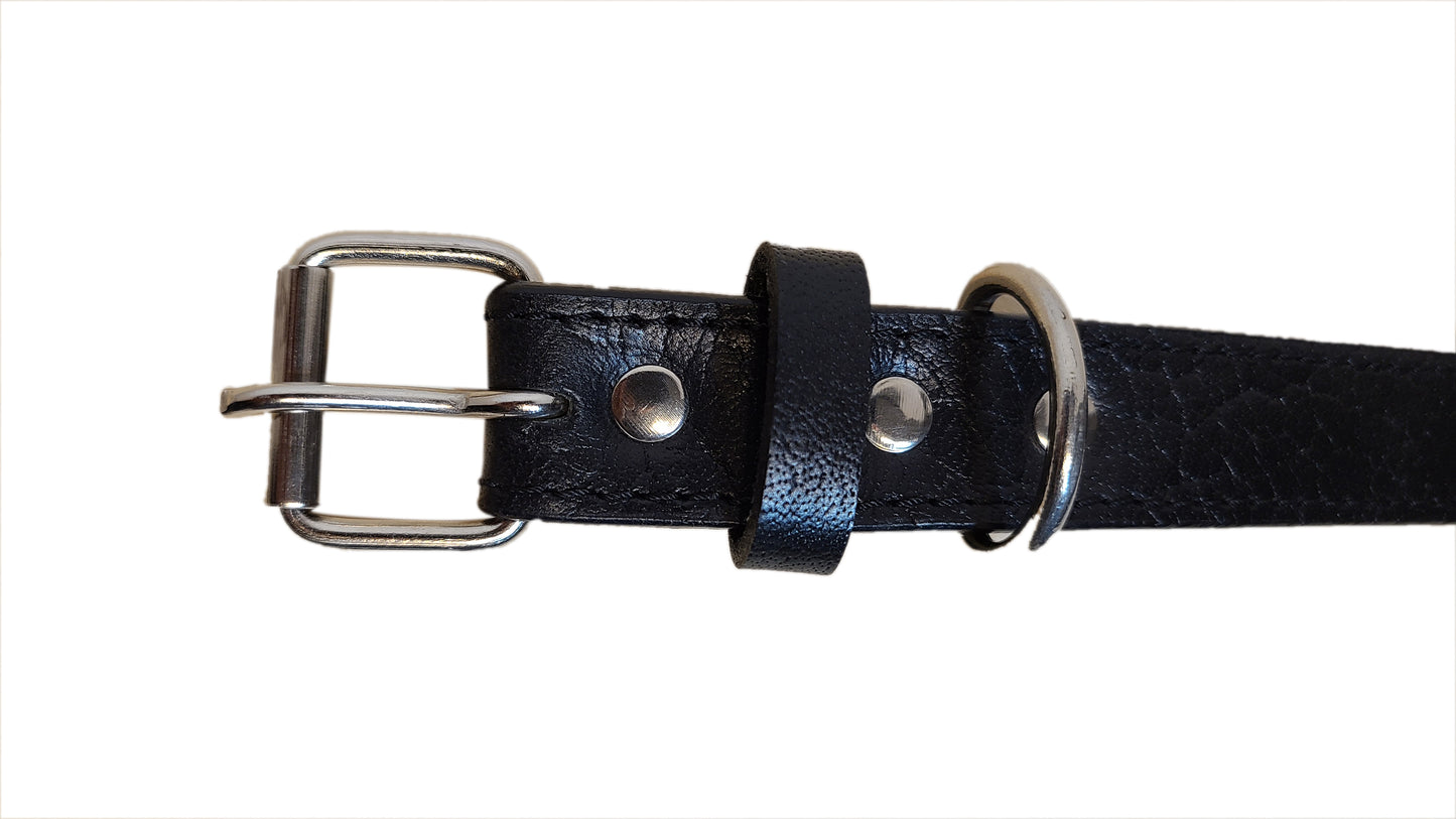 Leather Dog Collar - Steel rivet
