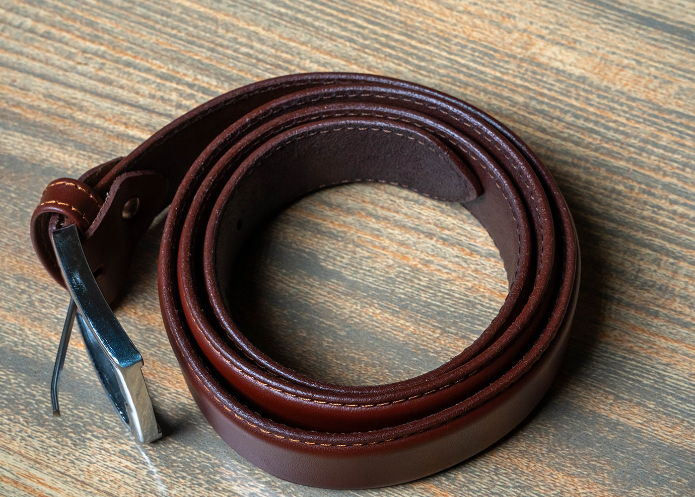 Brown Leather Belt, Full Grain Leather the top layer, Classic Shape, Men's Fashion Accessory, Anniversary Gift for Husband, Classic belt