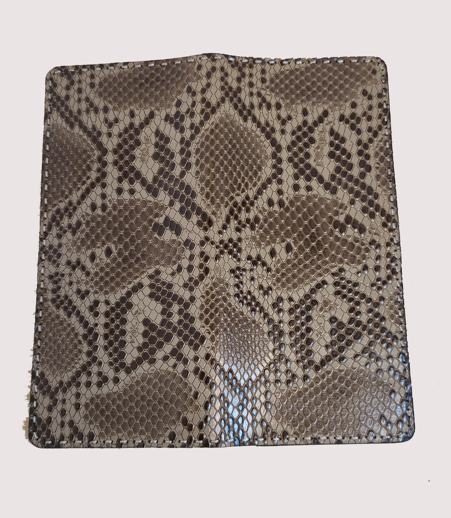 Genuine Brown Leather Wallet, Snake Skin Pattern Leather Wallet, Premium Mens Accessory, Anniversary Gift for Husband, Gift for Him