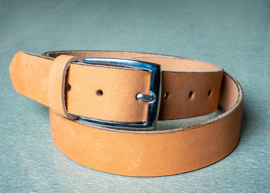 Leather Belt - Rectangular Buckle