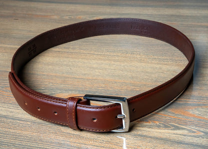 Brown Leather Belt, Full Grain Leather the top layer, Classic Shape, Men's Fashion Accessory, Anniversary Gift for Husband, Classic belt