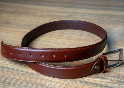 Brown Leather Belt, Full Grain Leather the top layer, Classic Shape, Men's Fashion Accessory, Anniversary Gift for Husband, Classic belt