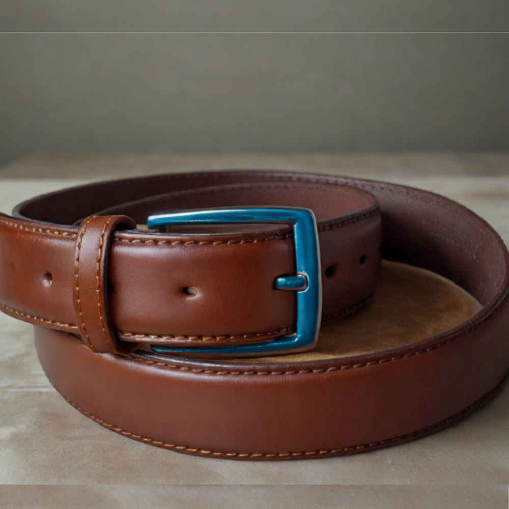 Brown Leather Belt, Full Grain Leather the top layer, Classic Shape, Men's Fashion Accessory, Anniversary Gift for Husband, Classic belt