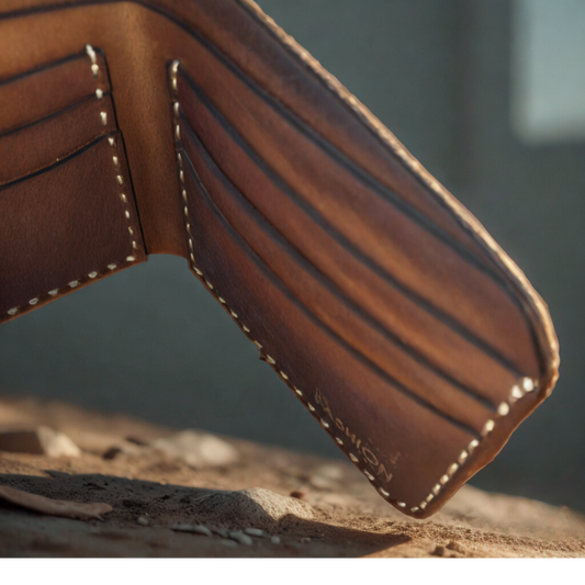 Brown Leather Wallet, Handmade Full-Grain